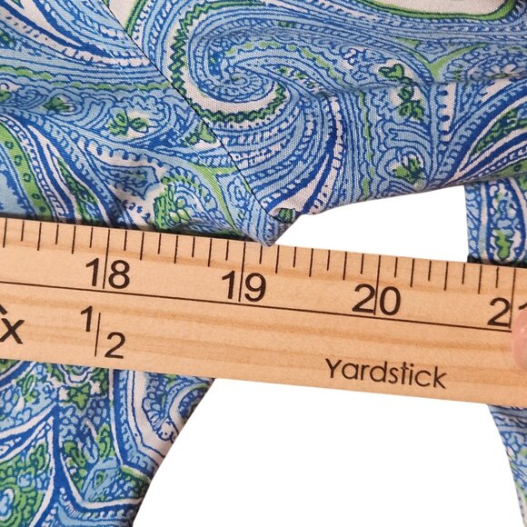 Talbots Women's Paisley Button Front Shirt Blue/Green 10 Preppy Coastal Capsule - Picture 9 of 12